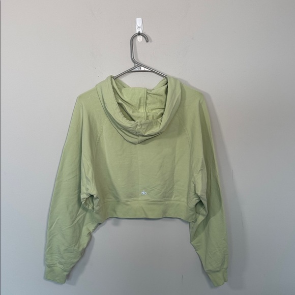 ALO Yoga Double Take French Terry Crop Hoodie in Iced Green Tea - M - Picture 5 of 6